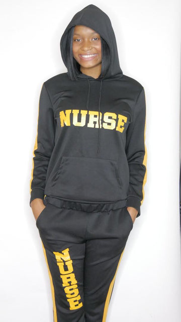 YELLOW AND BLACK NURSE JOGGING SUIT